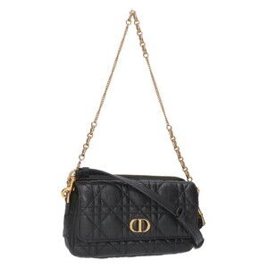 Christian Dior Caro Quilted Shoulder Bag Black
